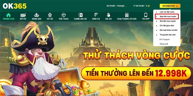 Một số lỗi thường gặp khi nạp tiền OK365